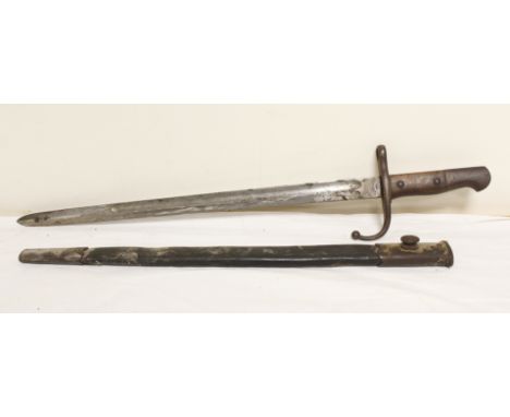 WW1 M1903 Ottoman Empire Mauser bayonet with 46cm quillback black, with scabbard. 