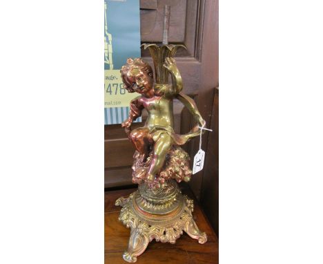 Brass cherub table lamp base