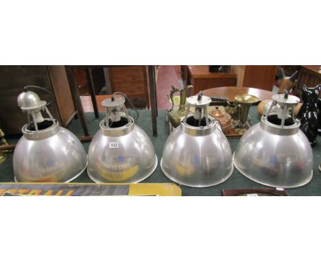 4 vintage industrial light fittings
