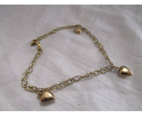 Vintage gold heart bracelet