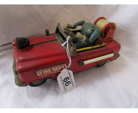 Vintage tin plate fire truck A/F