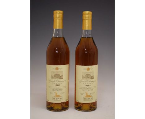 Hine Grande Champagne Cognac 1981 Vintage, landed in 1987, bottled in 1999, two bottles (2)  Condition: Seals are good, level
