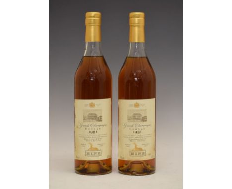 Hine Grande Champagne Cognac 1981 Vintage, landed in 1987, bottled in 1999, two bottles (2)  Condition: Seals are good, level