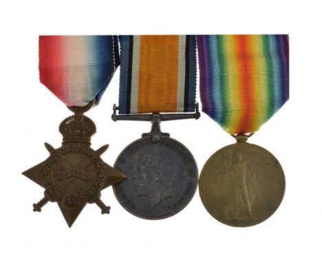 World War I trio awarded to T4-062627 Private/2 Lieutenant W Ross, Army Service Corps and later Highland Light Infantry  Cond