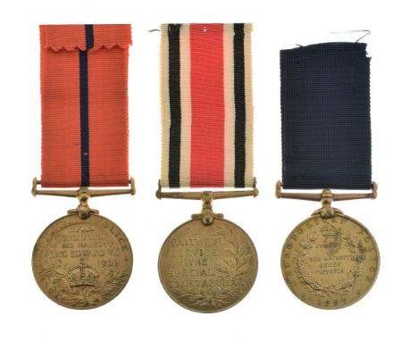 Three police medals - Metropolitan Police pair comprising: Golden Jubilee of Queen Victoria 1897 and Coronation of King Edwar