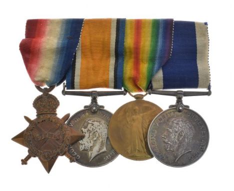 World War I group of four comprising: 1914-15 Star, British War Medal, Victory Medal and Naval Long Service And Good Conduct 