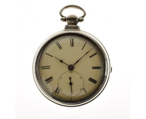 Early Victorian silver pair-cased pocket watch, Taylor &amp; Sons Liverpool, No.5297, the cream Roman dial with subsidiary se