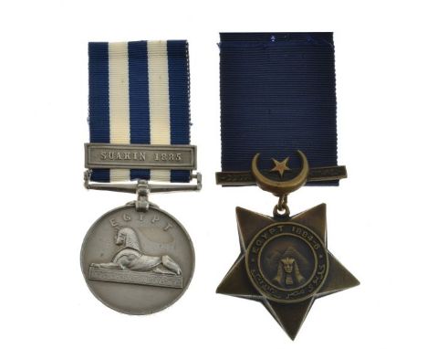 Queen Victoria Egypt Medal with Suakin 1885 bar awarded to 1026 Private W. Powell, Shropshire Light Infantry, together with a