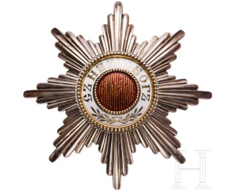 St. Alexander-Orden, Großkreuz, 3. Modell, 1. Typ, 1908 - 1918  Großkreuz-Set, bestehend aus: Kleinod, Silber, vergoldet und 