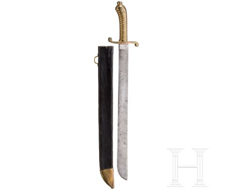 Infanterie-Faschinenmesser M 1845  Kräftige Keilklinge (ohne Hersteller, etwas fleckig, vereinzelt leicht narbig), terzseitig