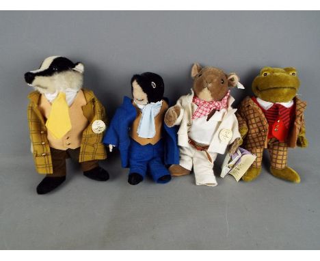 Steiff - Four limited edition Wind In The Willows characters comprising Ratty 1869/4000, Badger 822/4000 (no certificate), Mo