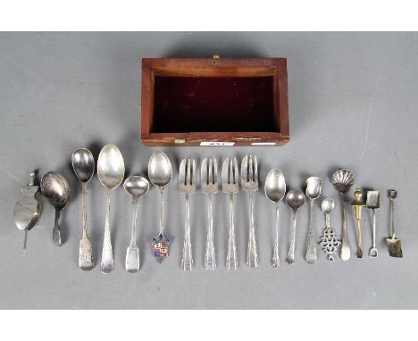 Georgian silver - a mixed collection of predominantly George II and later hallmarked silver flatware (the lot includes some p