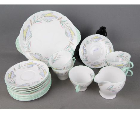 Shelley - a tea service decorated in the Caprice pattern # 2443, (19 pieces)  Est £30 - £50