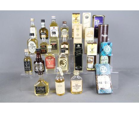 Twenty five whisky miniatures, predominantly Scotch to include Jura, Cardhu, Suntory Reserve, Aberlour, Bowmore, Glenfarclas,