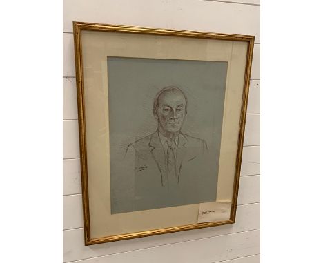 Portrait of admiral Sir Andrew Lewis by Jane Elliott in pastel summer exhibition 1993 Royal Academy 