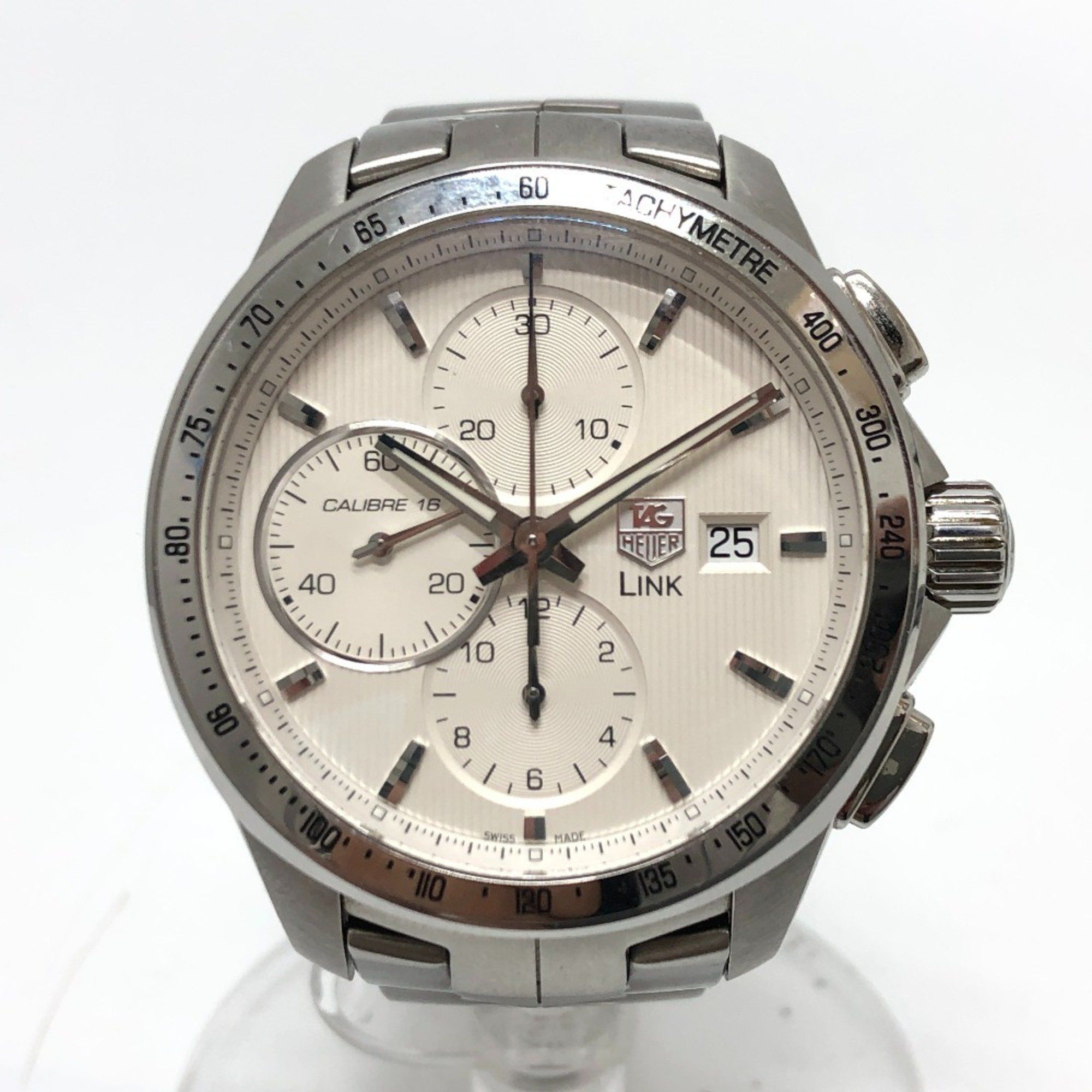 TAG HEUER CAT2011 Link Caliber 16 Chronograph Automatic Watch Stainless Steel Men's Silver
