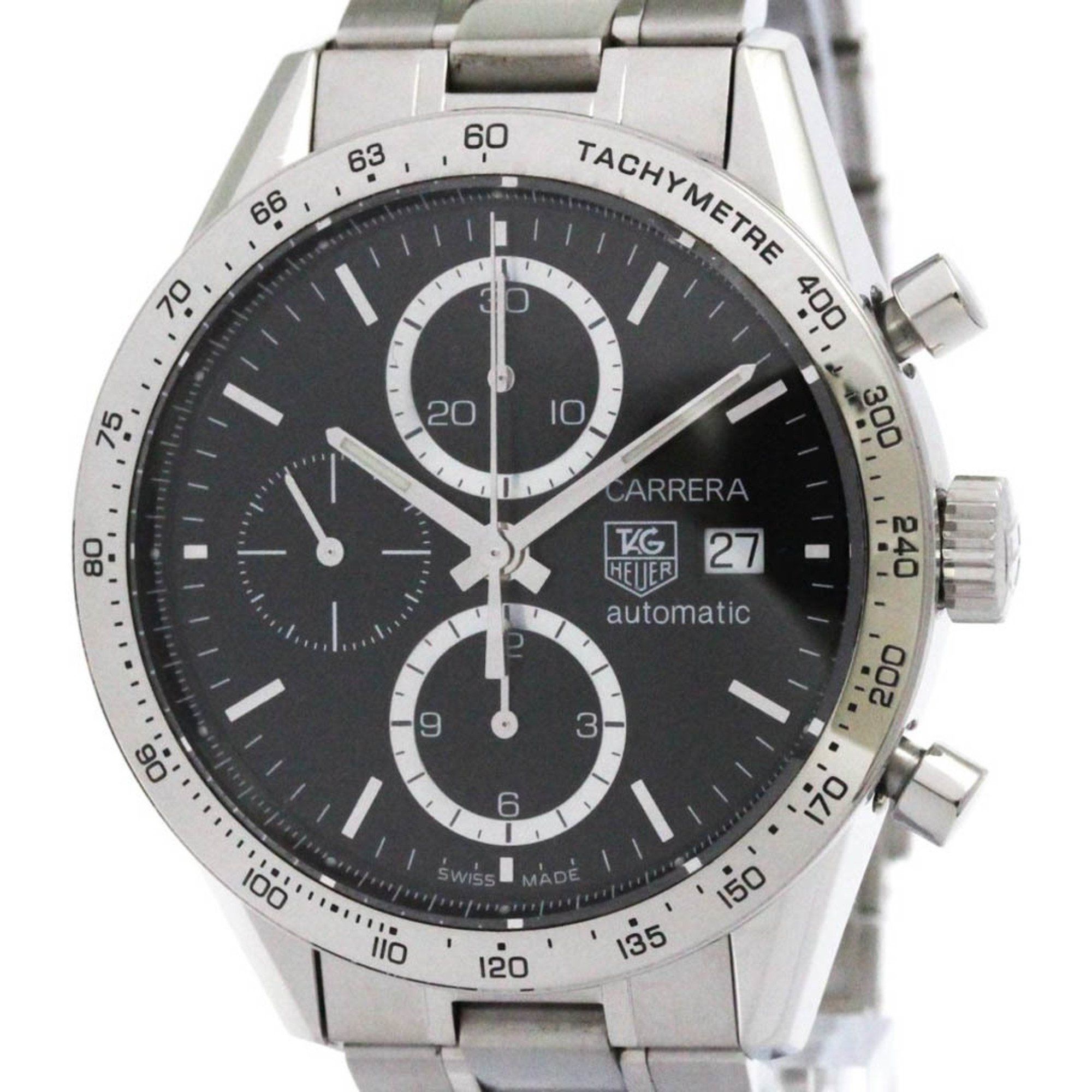 TAG HEUER Carrera Chronograph Steel Automatic Watch CV2016 Polished