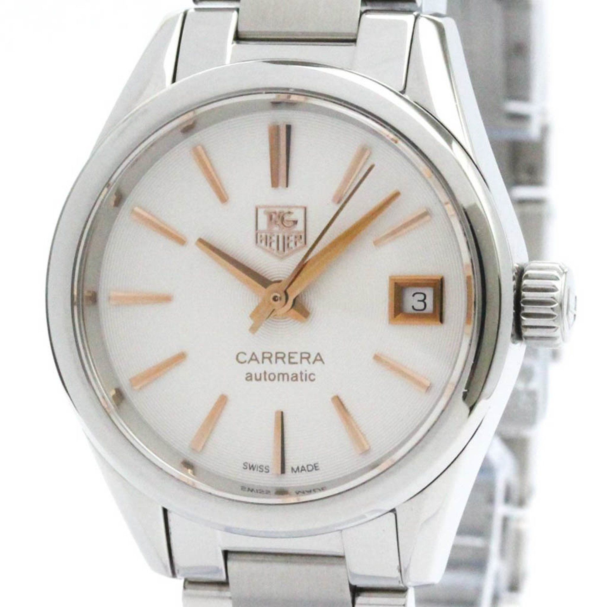 Polished TAG HEUER Carrera Steel Automatic Mens Watch WAR24XX-CS