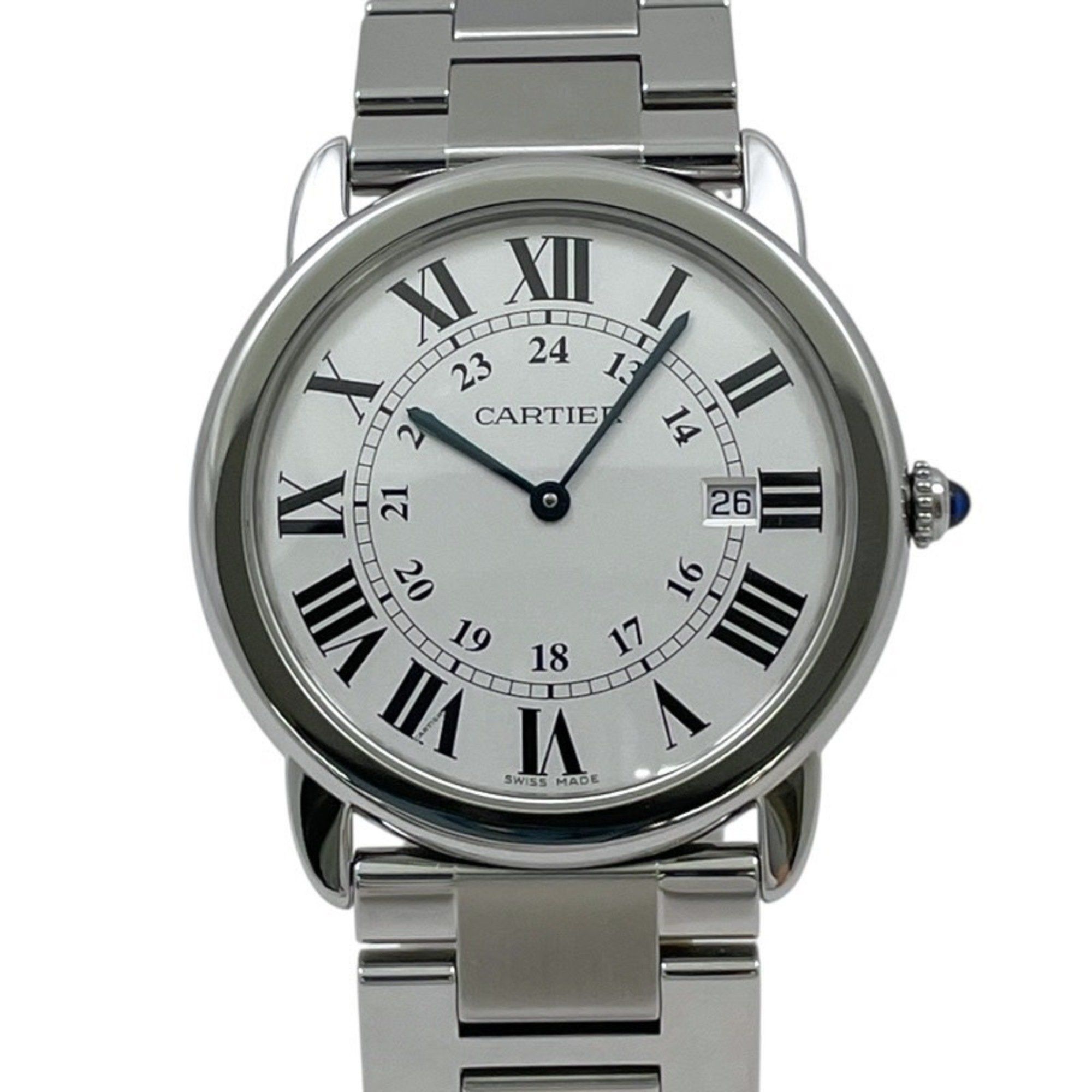 CARTIER Rondo Solo LM W6701005 Stainless Steel Watch for Men and Women, Quartz Movement