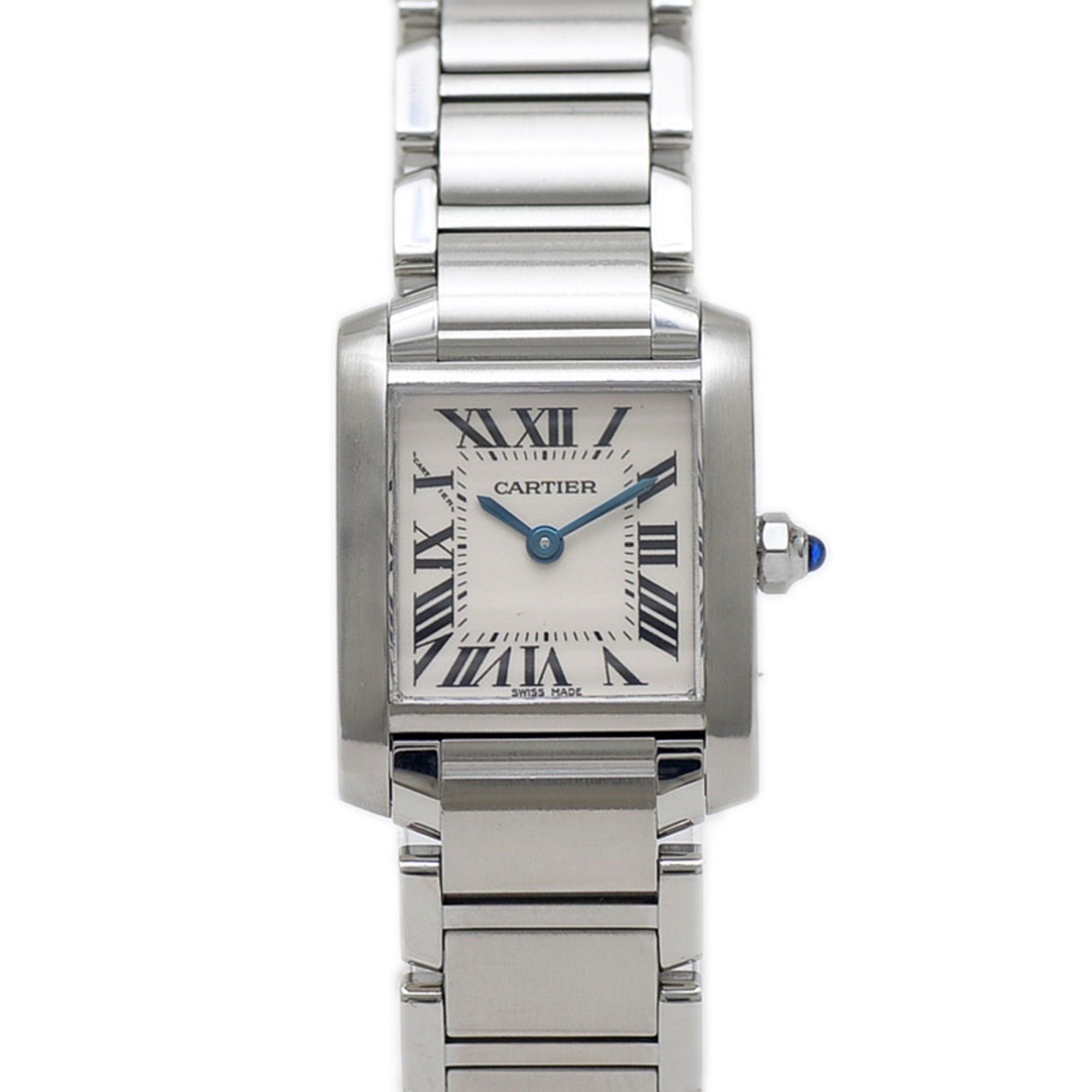 Cartier Tank Française SM White Dial Stainless Steel Quartz Watch W51008Q3