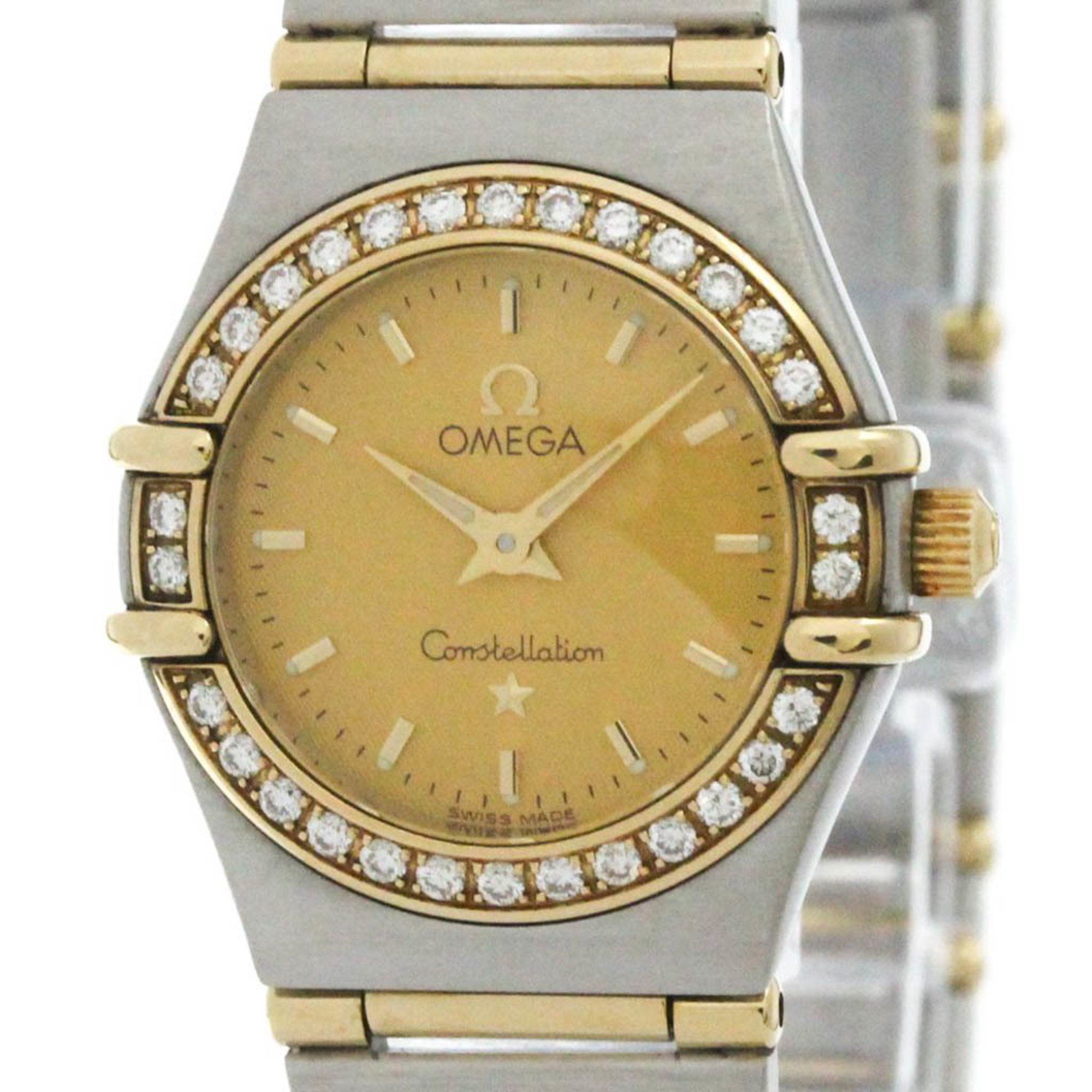 OMEGA Constellation Diamond 18K Gold Steel Watch 1267.10 Polished