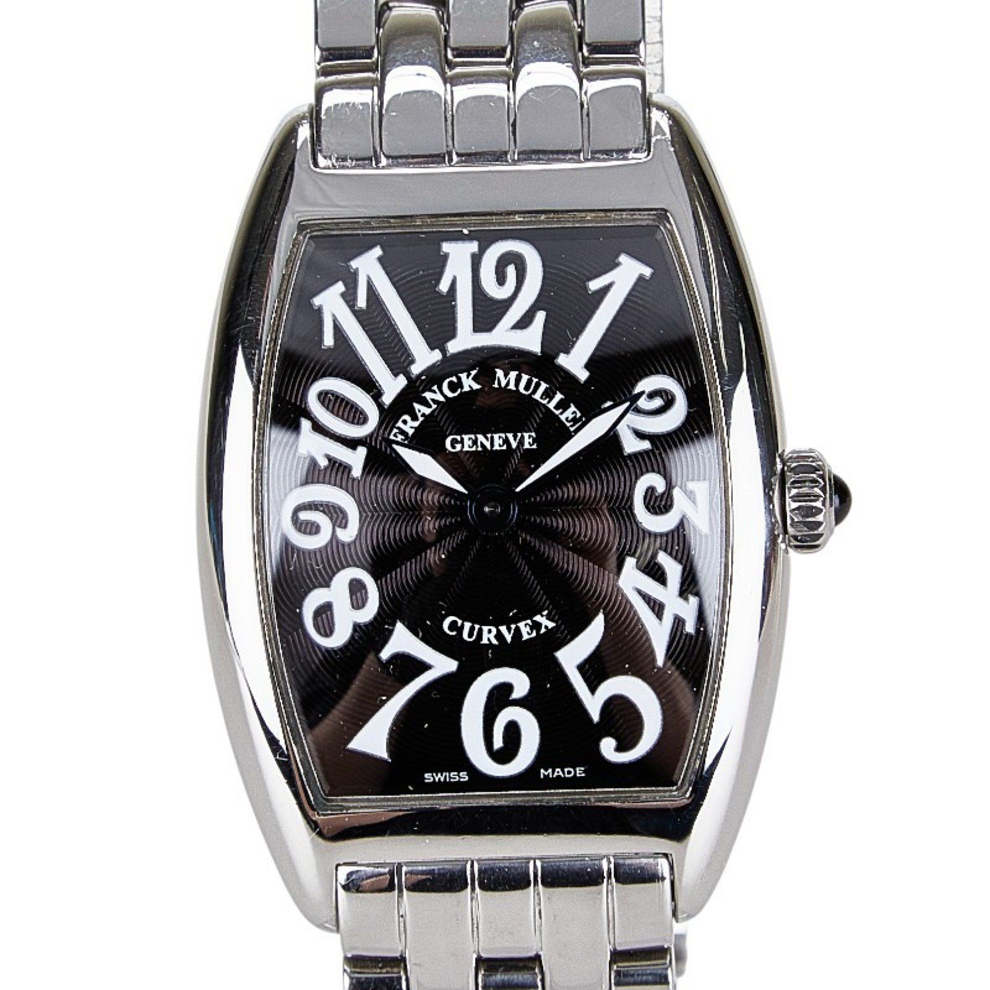 Franck Muller Tonneau Curvex Watch 1752B Quartz Black Dial Stainless Steel Women's FRANCK MULLER