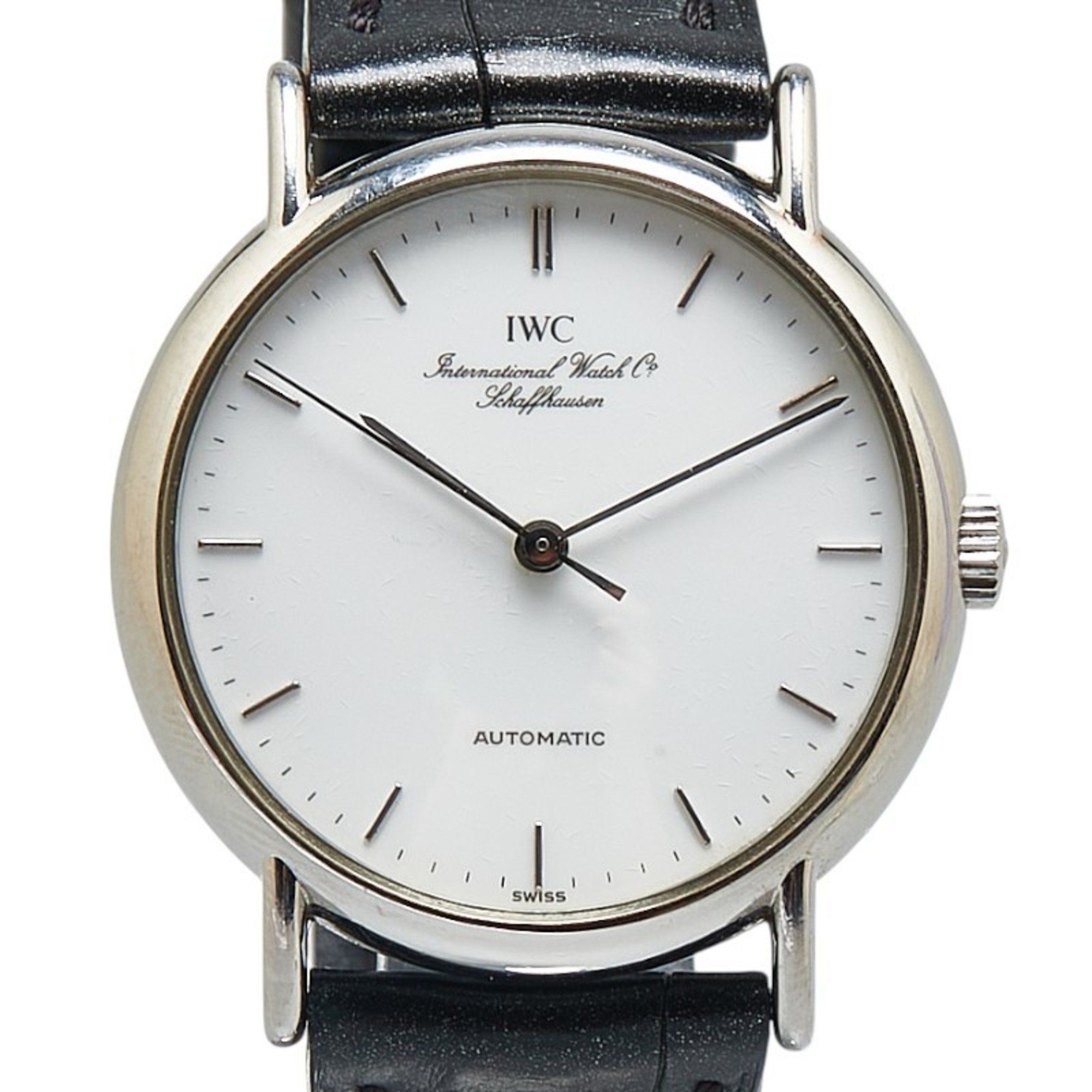 IWC Schaffhausen Portofino Watch IW351403 Automatic with White Dial, Stainless Steel and Leather Str