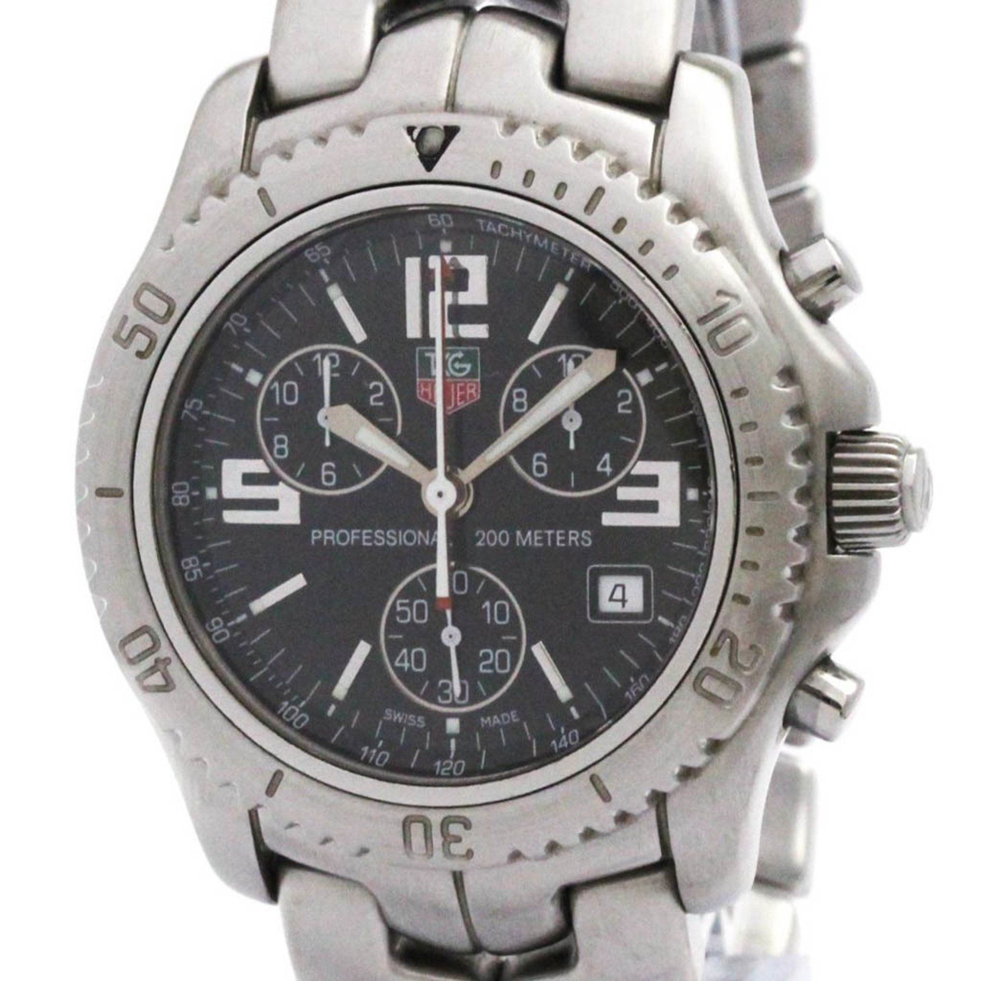 TAG HEUER Link Chronograph Jason Bourne Steel Watch CT1111 Polished