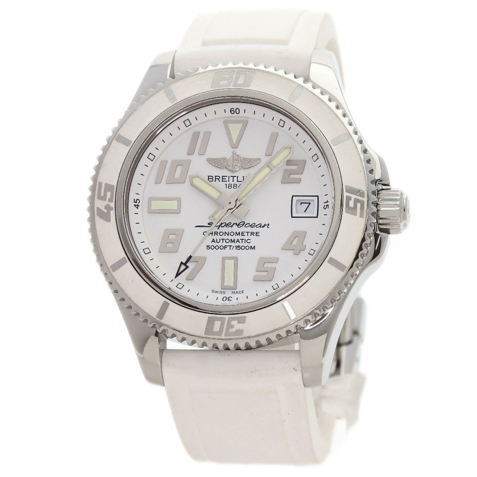 BREITLING A17364 Superocean 42 Date Watch Stainless Steel Rubber Men's