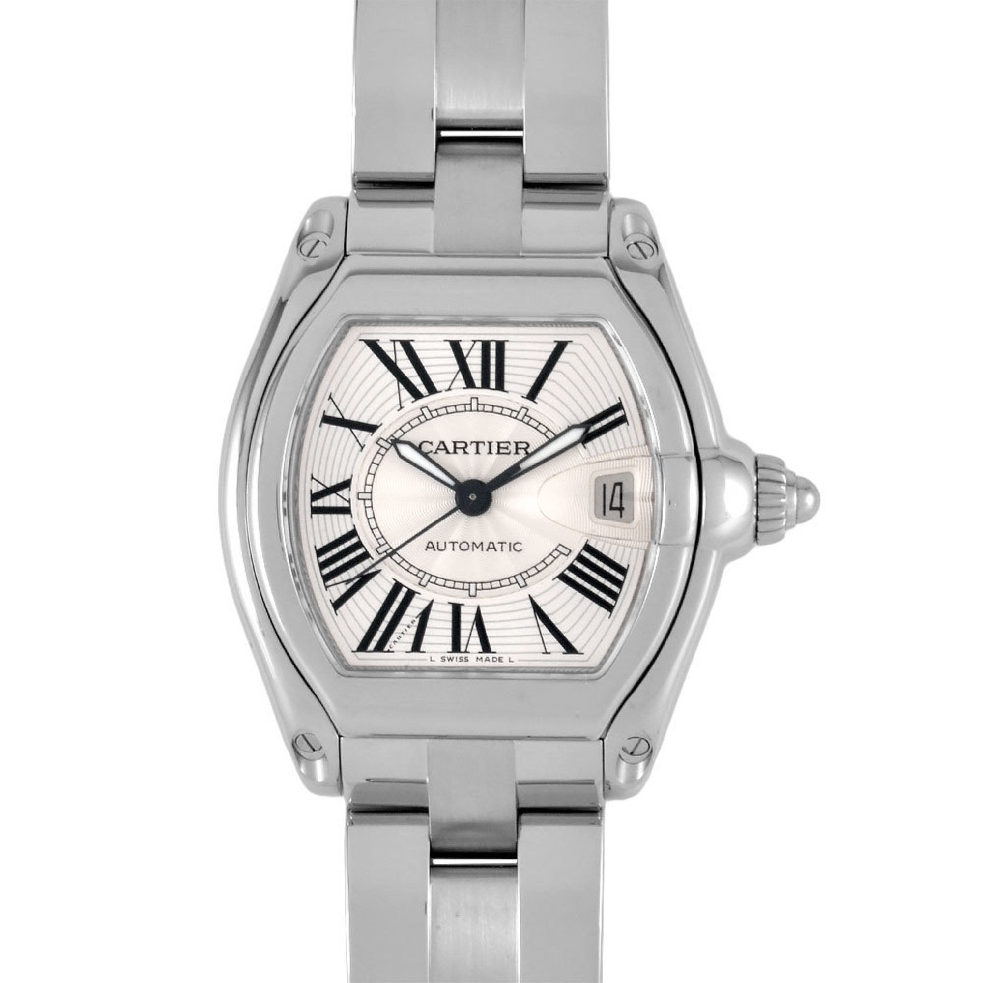 Cartier 2510 Roadster LM Automatic Watch Silver Dial Men's