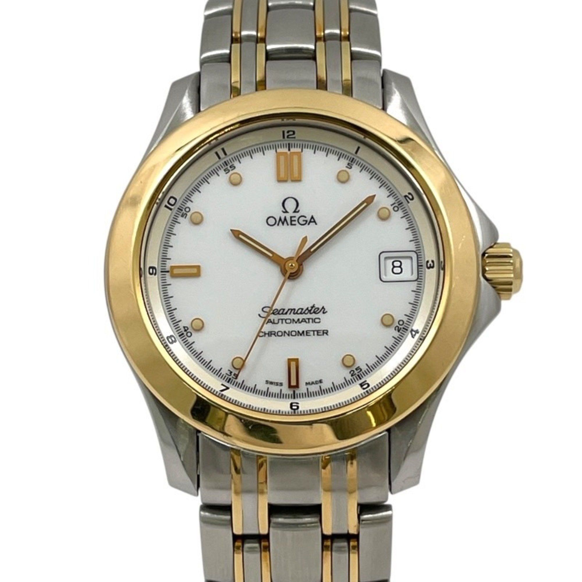 OMEGA Seamaster Chronometer 2301.20 Men's Automatic Watch, Stainless Steel, Yellow Gold, Date Displa