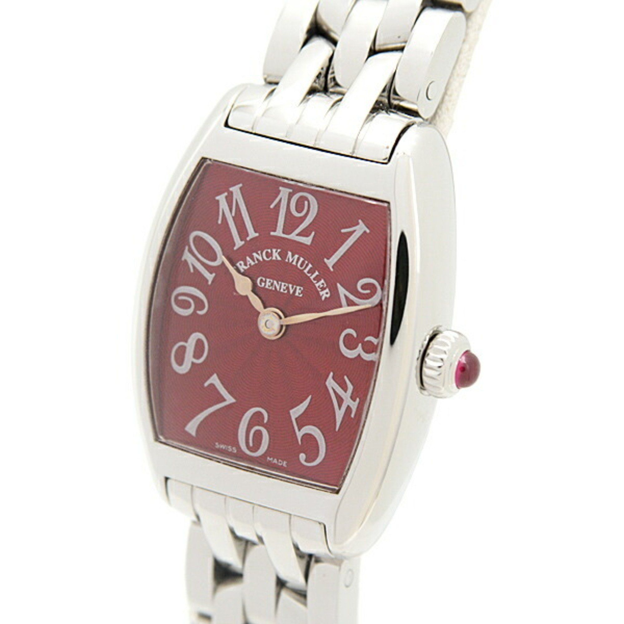 Franck Muller Women's Watch Tono Curvex Intermediate Battery Operated Red Dial Stainless Steel FRANC