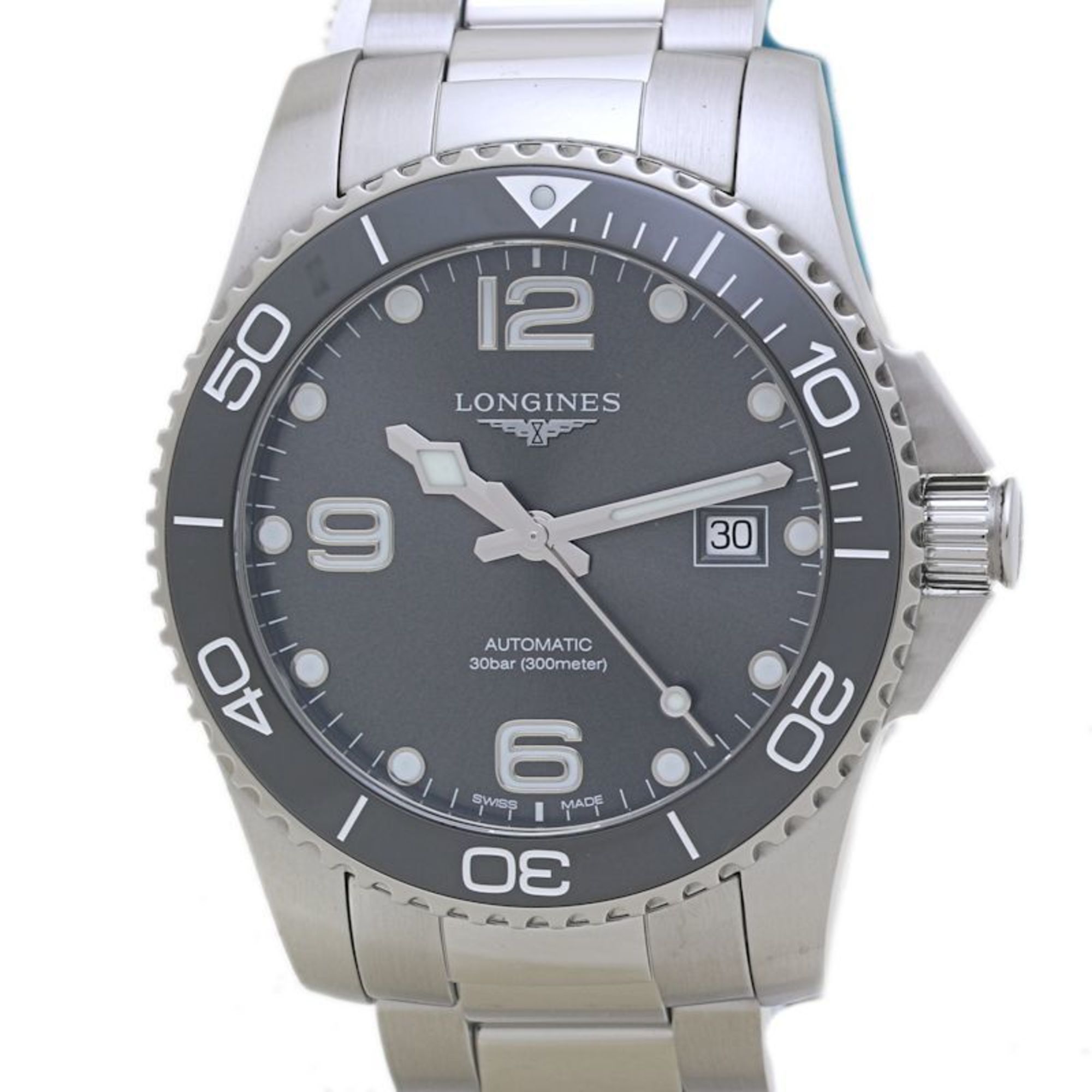 LONGINES HydroConquest Men's Stainless Steel Watch with Gray Dial L3.781.4.76.6 40106