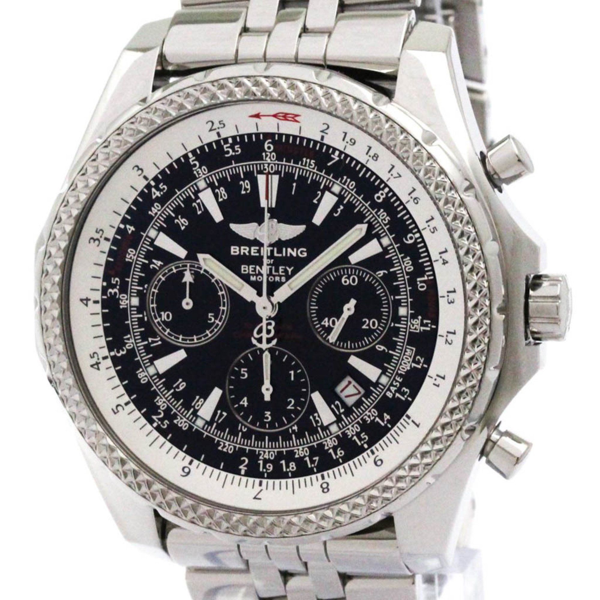 BREITLING Bentley Motors Steel Automatic Mens Watch A25362 Polished