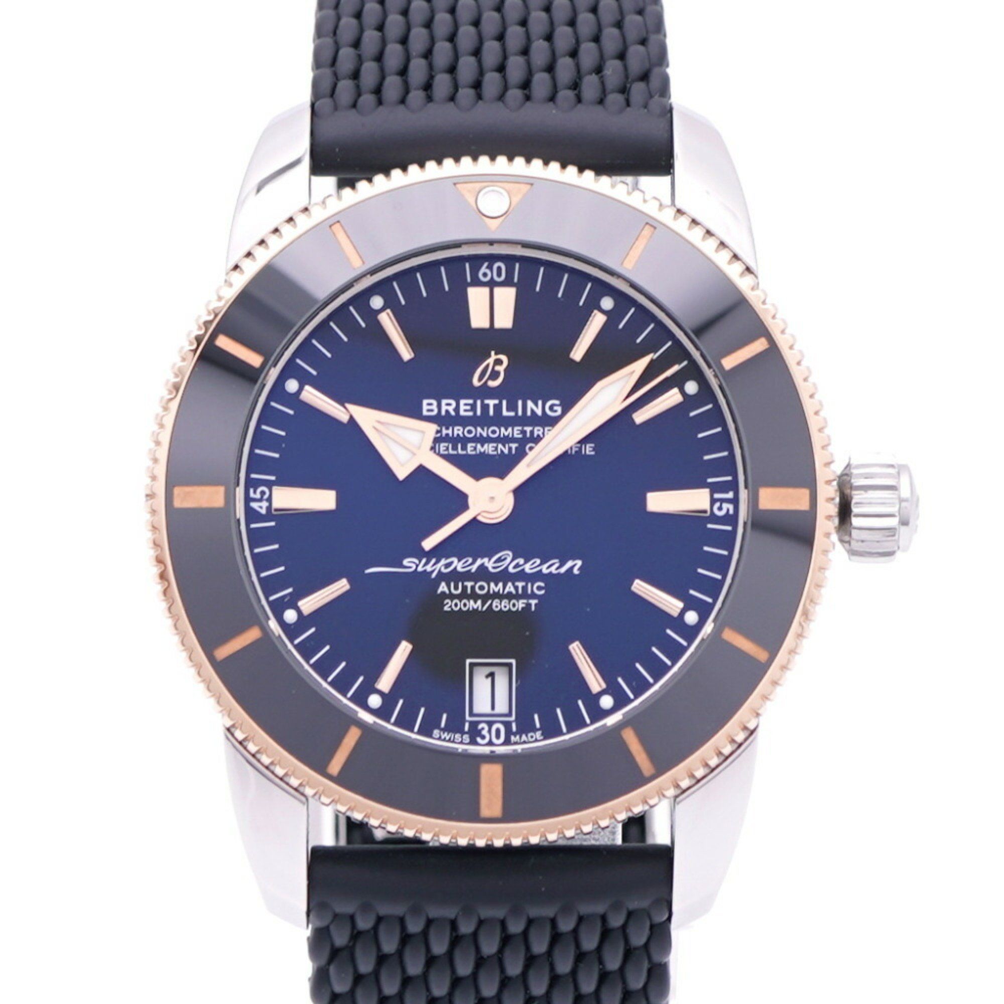 Like new Breitling Superocean Heritage B20 UB2010 automatic watch in stainless steel/rubber with gol