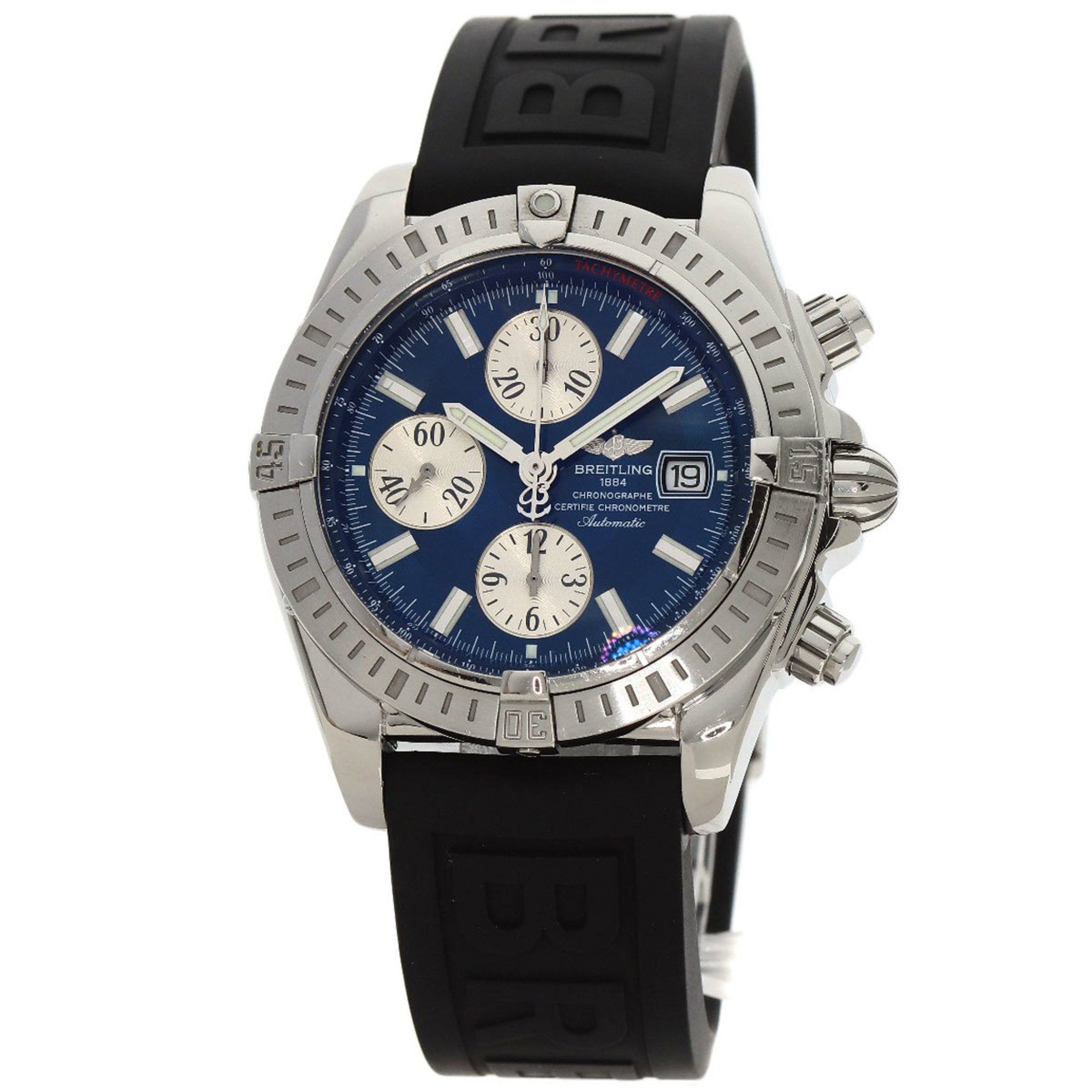 BREITLING A13356 Chronomat Evolution Watch Stainless Steel Rubber Men's