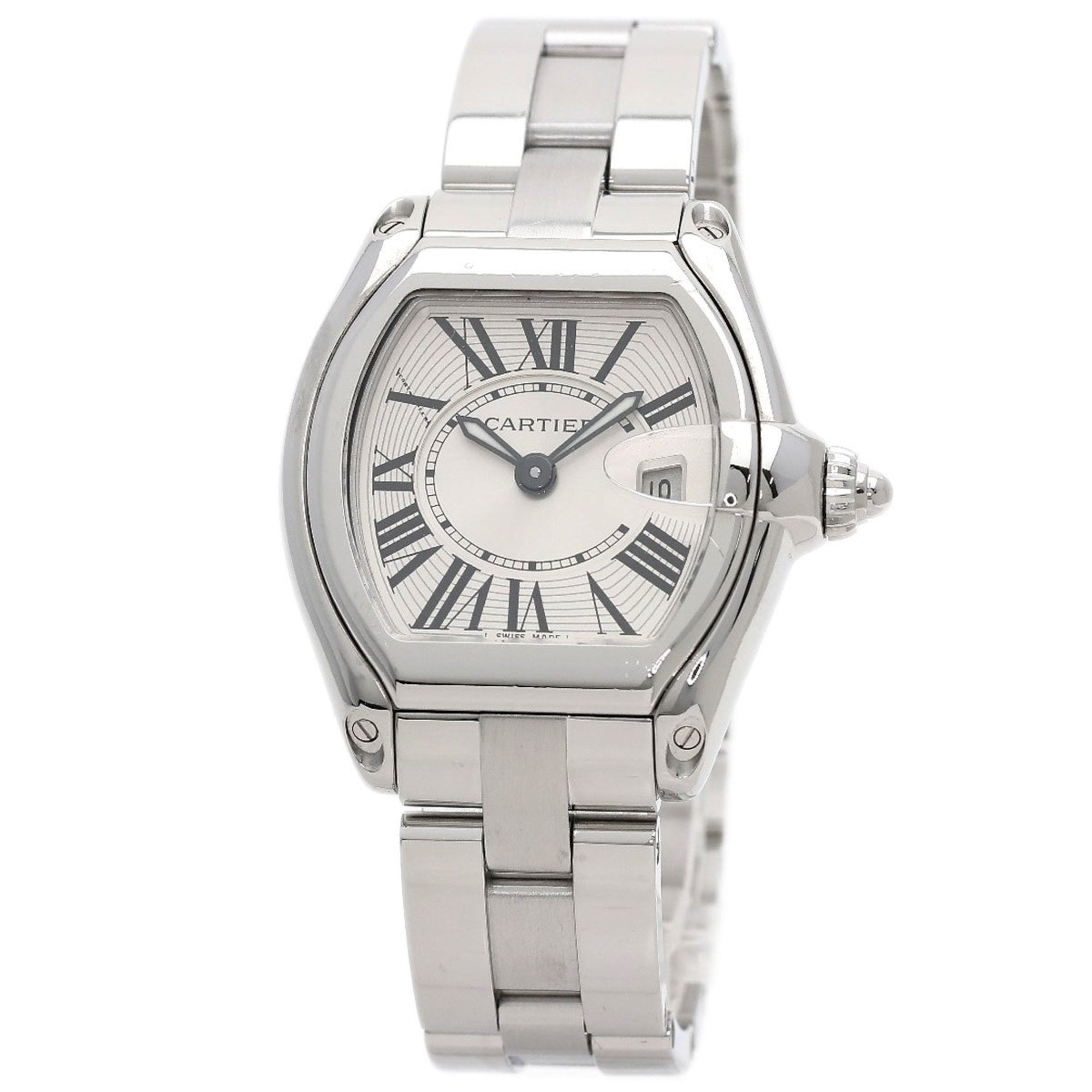 Cartier W62016V3 Roadster SM Watch Stainless Steel SS Ladies