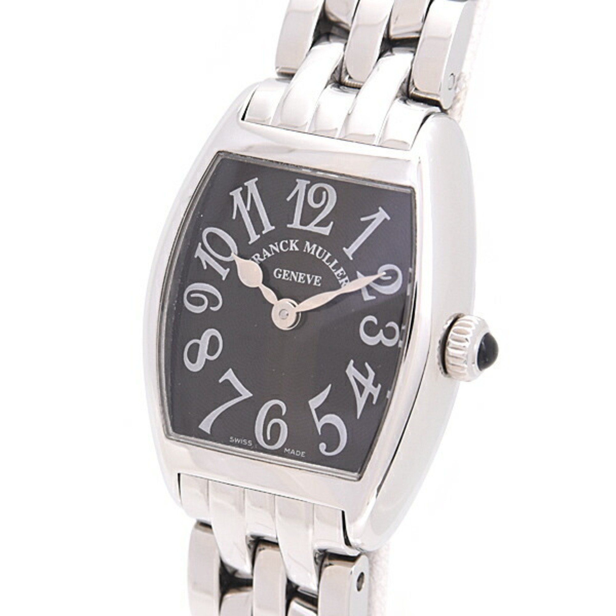 Franck Muller Women's Watch Tono Curvex Intermediate Black Dial Battery Operated Stainless Steel SS