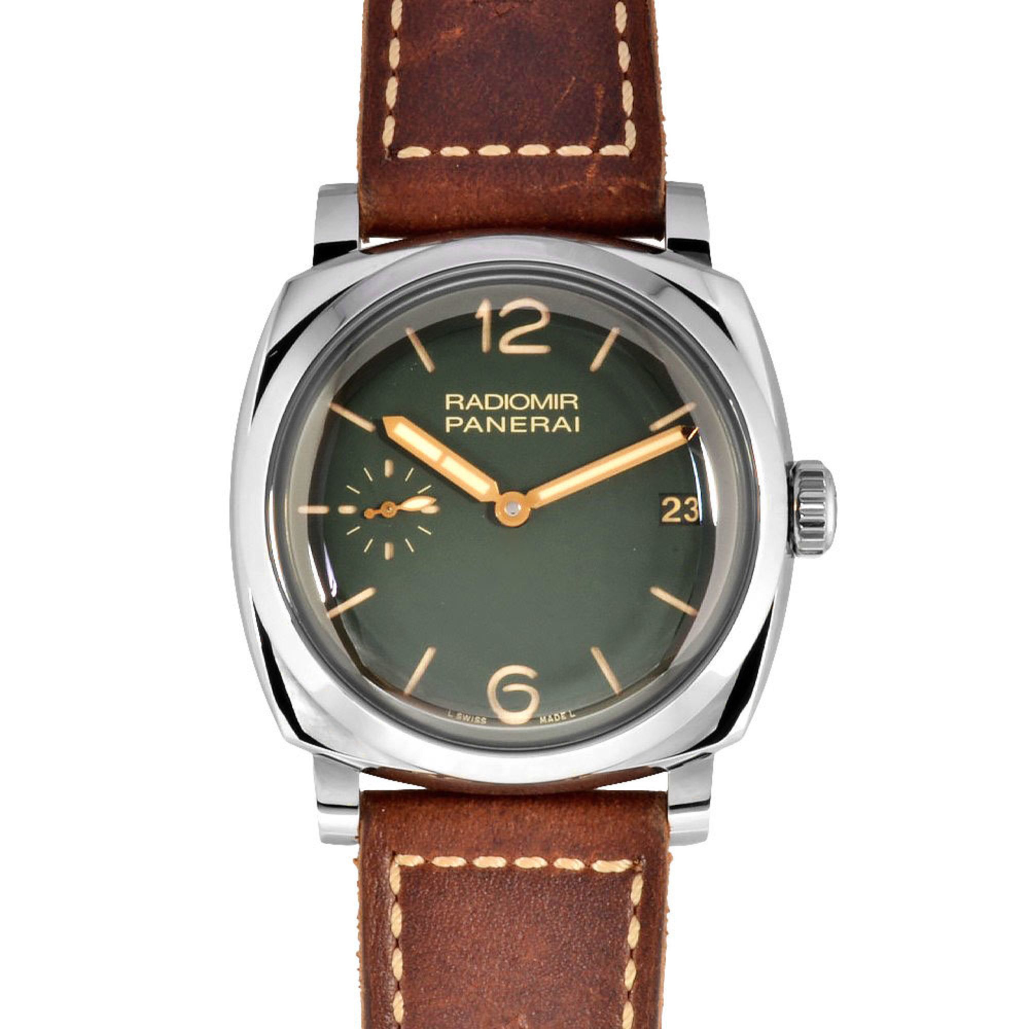 PANERAI PAM00736 Radiomir Watch, Hand-wound, Green Dial, 1940 3DAYS, Acciaio Boutique Exclusive, 300