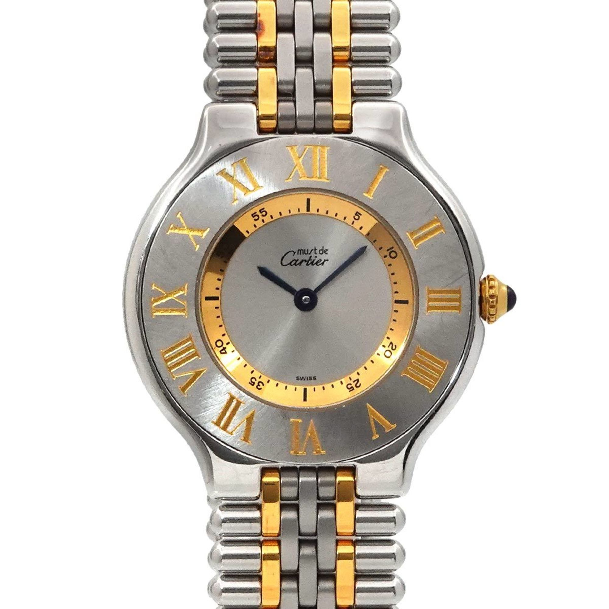 Cartier Must 21 Vantianne Two-tone Watch W10072F4 Boys' Silver Quartz