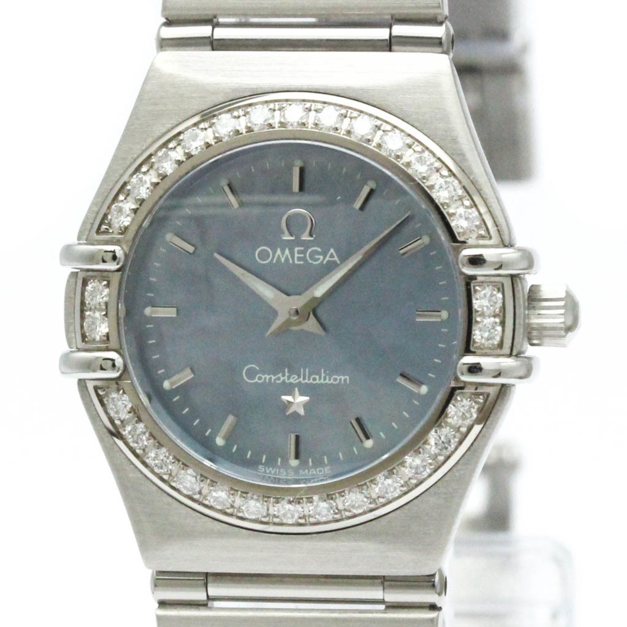 OMEGA Constellation Diamond Blue MOP Steel Quartz Ladies Watch 1466.81
