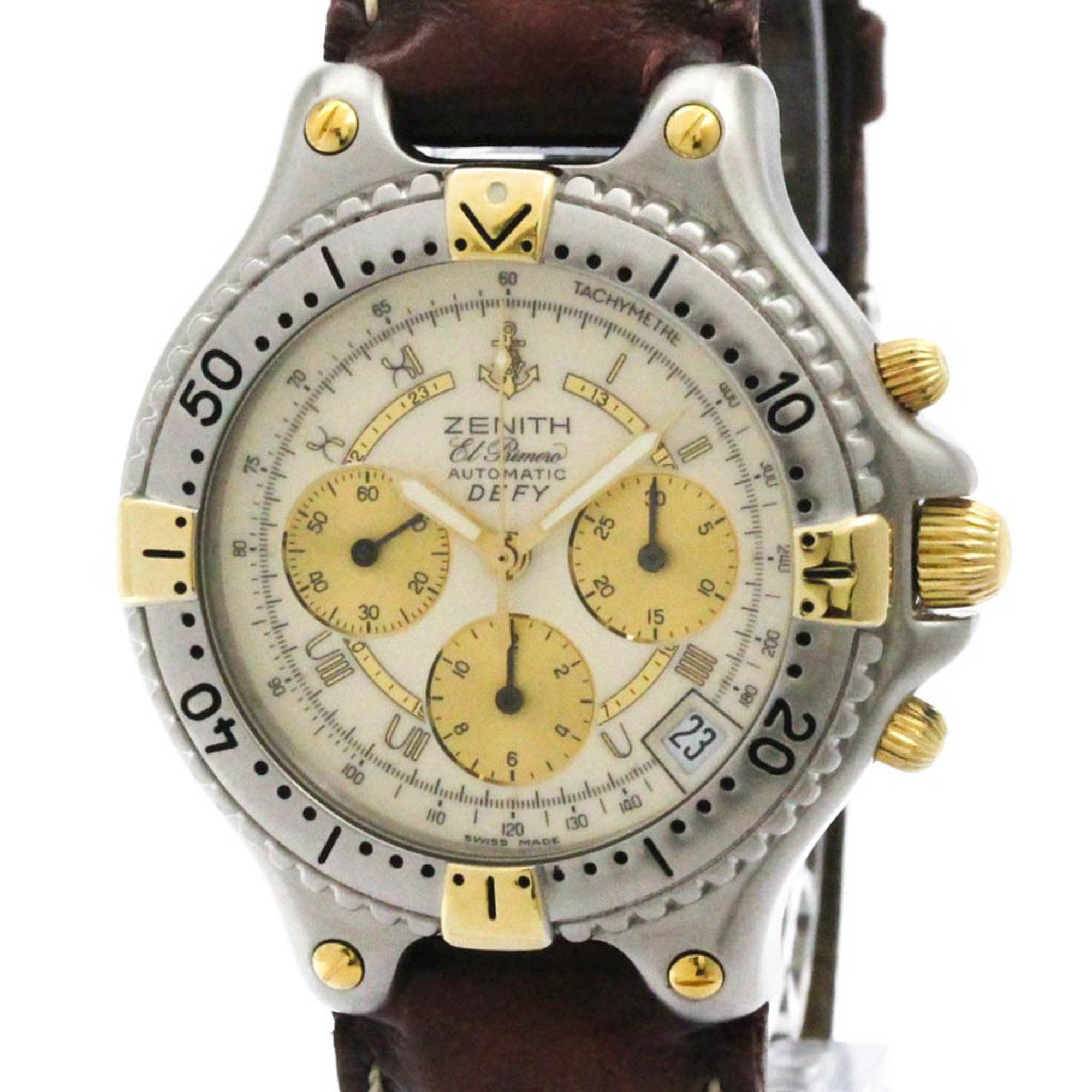 ZENITH Defy El Primero Chronograph 18K Gold Steel Watch 19.2000.400 Polished
