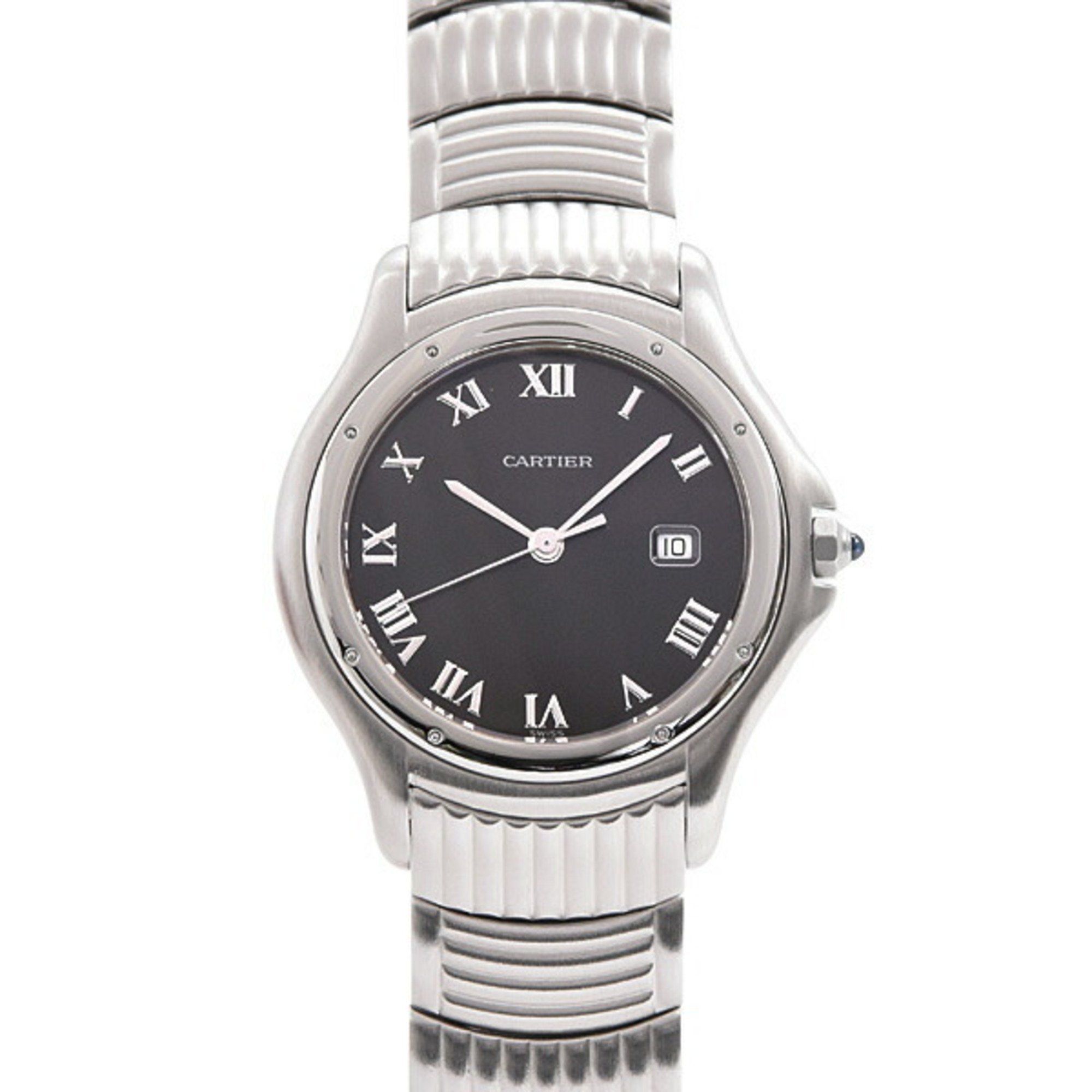 Cartier Watches for Men and Women, Panthere Cougar LM, Black Dial, Battery-Powered, Stainless Steel,