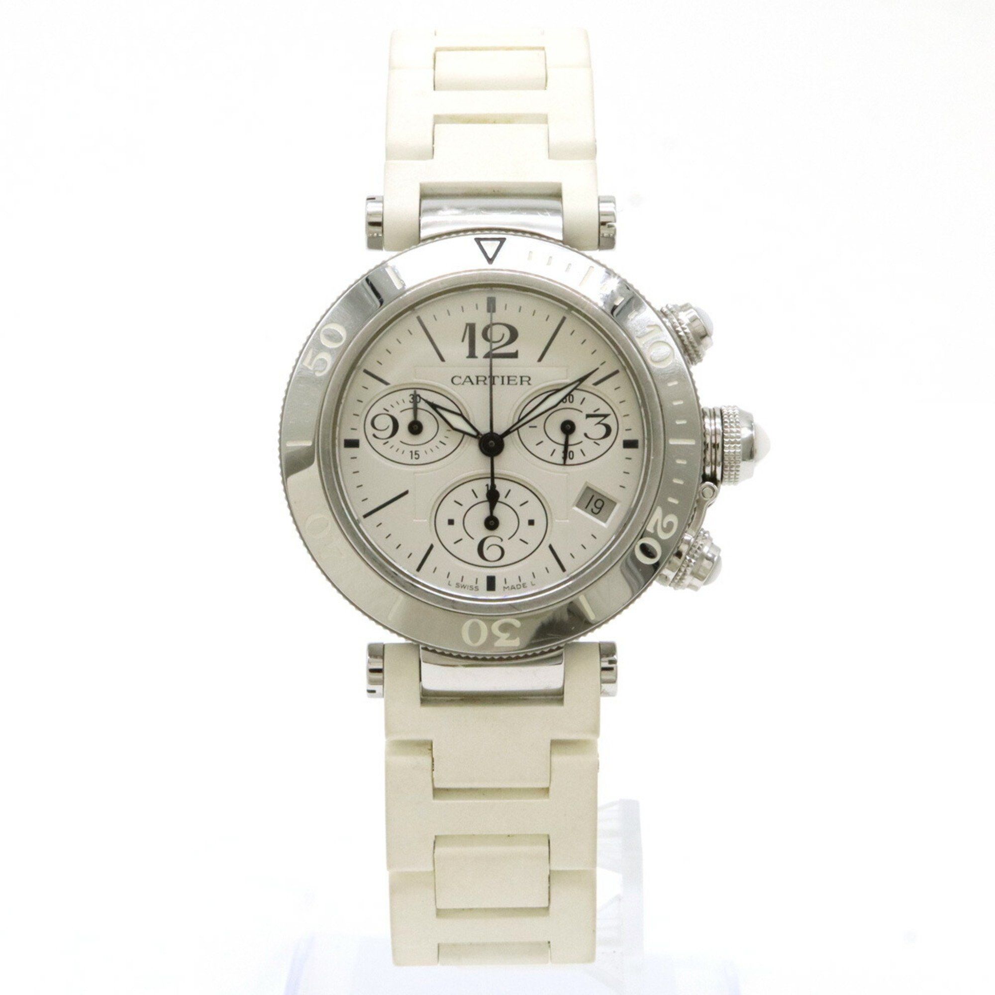 Cartier Pasha Silver Dial AT Automatic Boys Ladies Unisex Watch W3140005