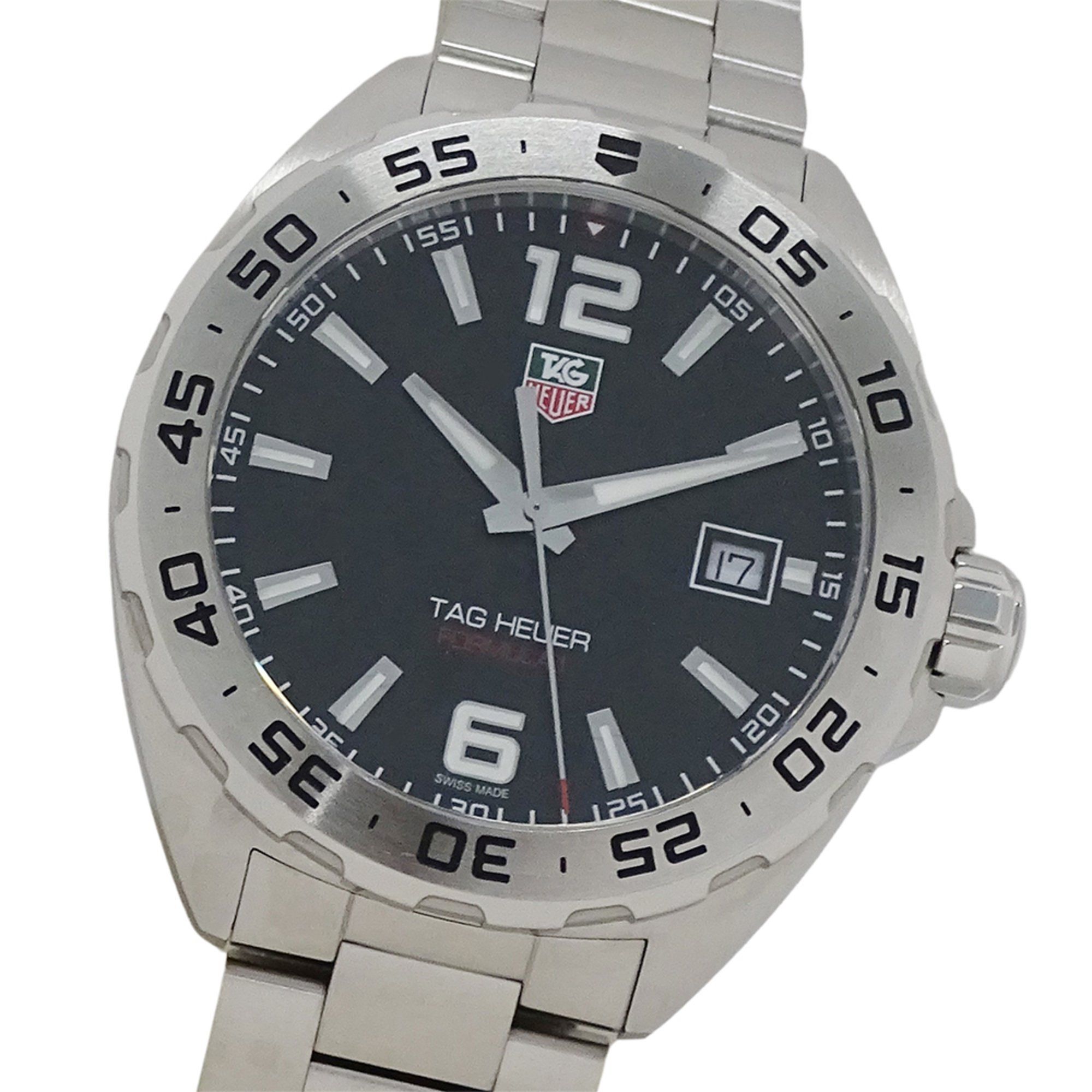TAG Heuer Formula 1 WAZ1112 BA0875 Men's Watch, Date, Quartz Movement, Stainless Steel, Silver/Black