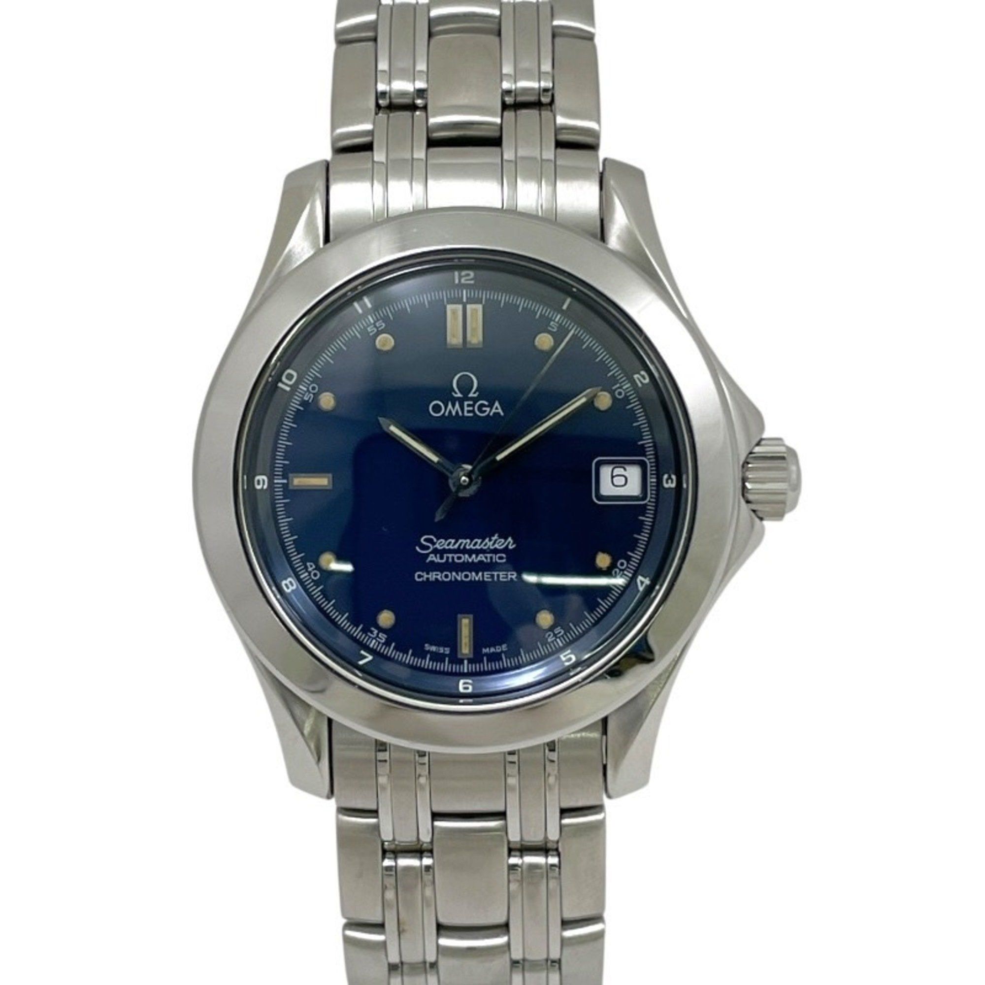 OMEGA Seamaster 36mm 2501.80 Stainless Steel Men's Automatic Watch with Blue Dial and Chronometer