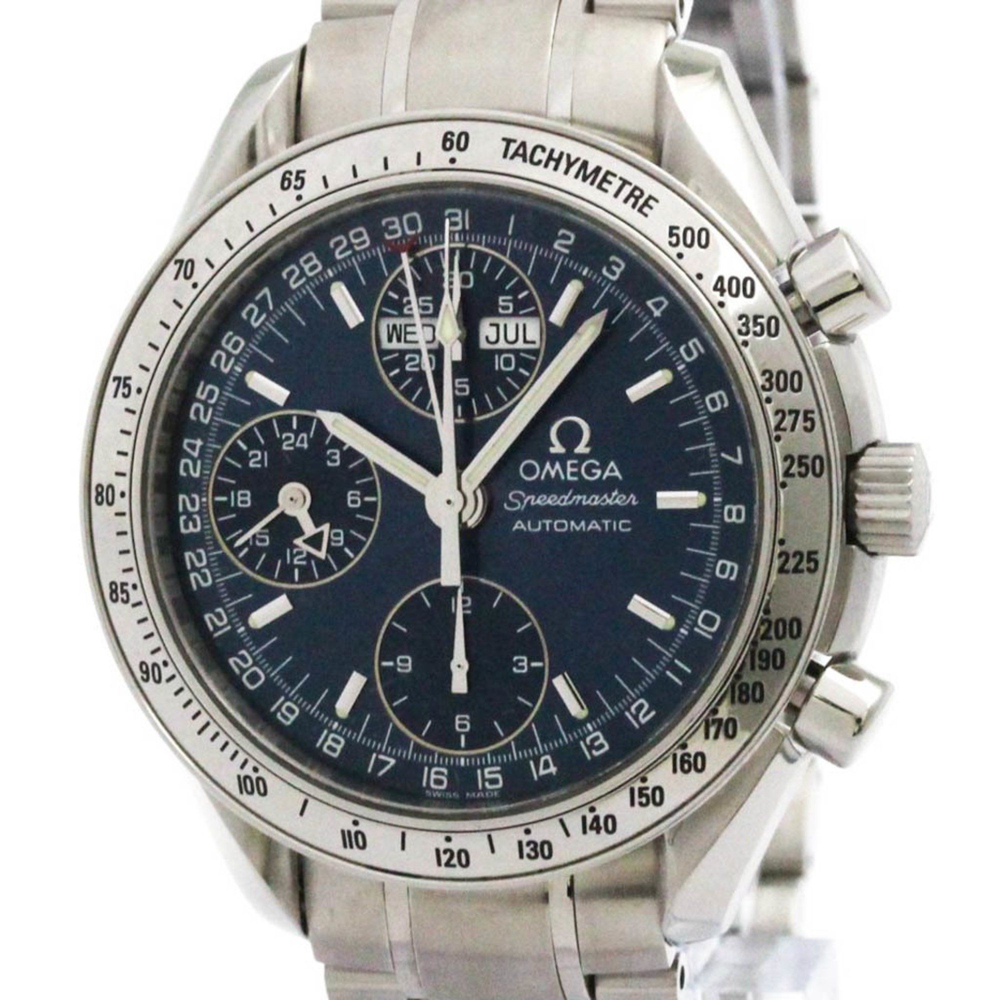 OMEGA Speedmaster Triple Date Steel Automatic Watch 3523.80 Polished