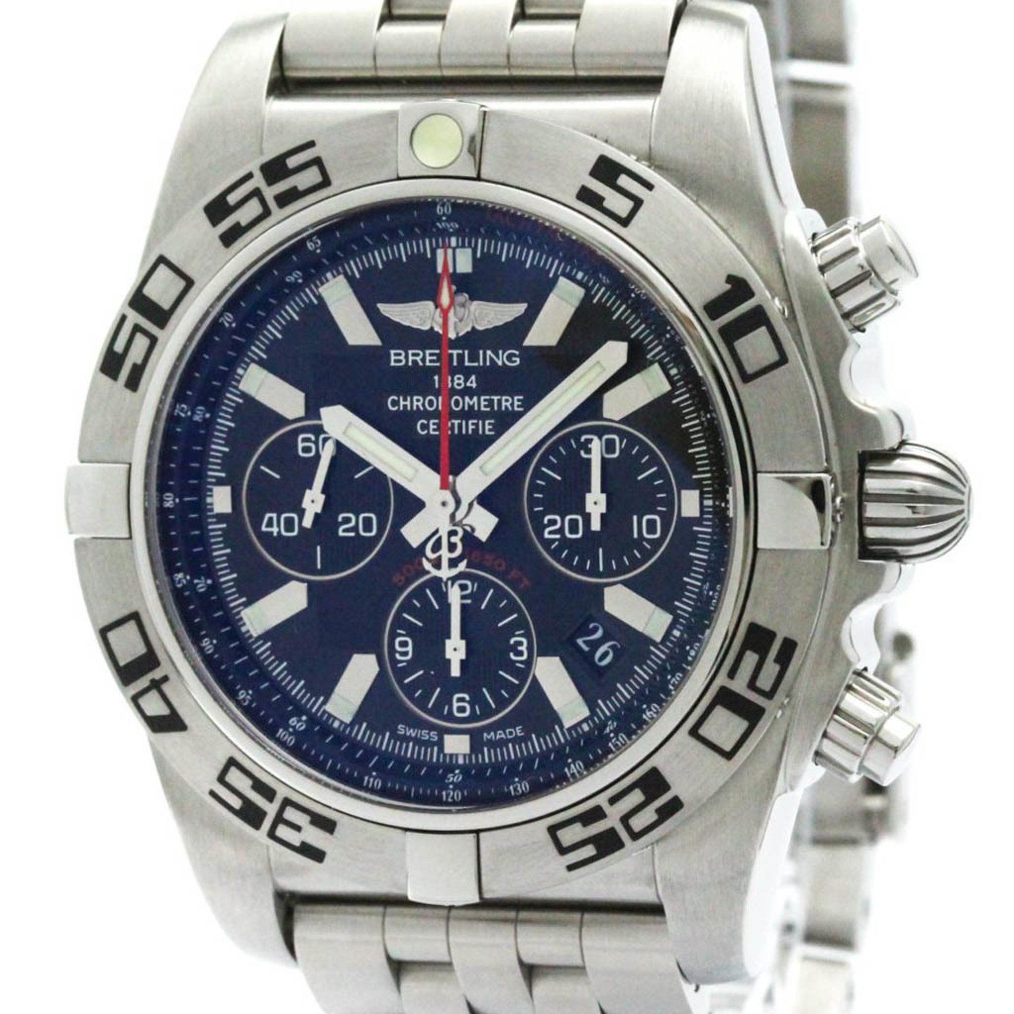 Polished BREITLING Chronomat 44 Frying Fish Steel Mens Watch AB0116