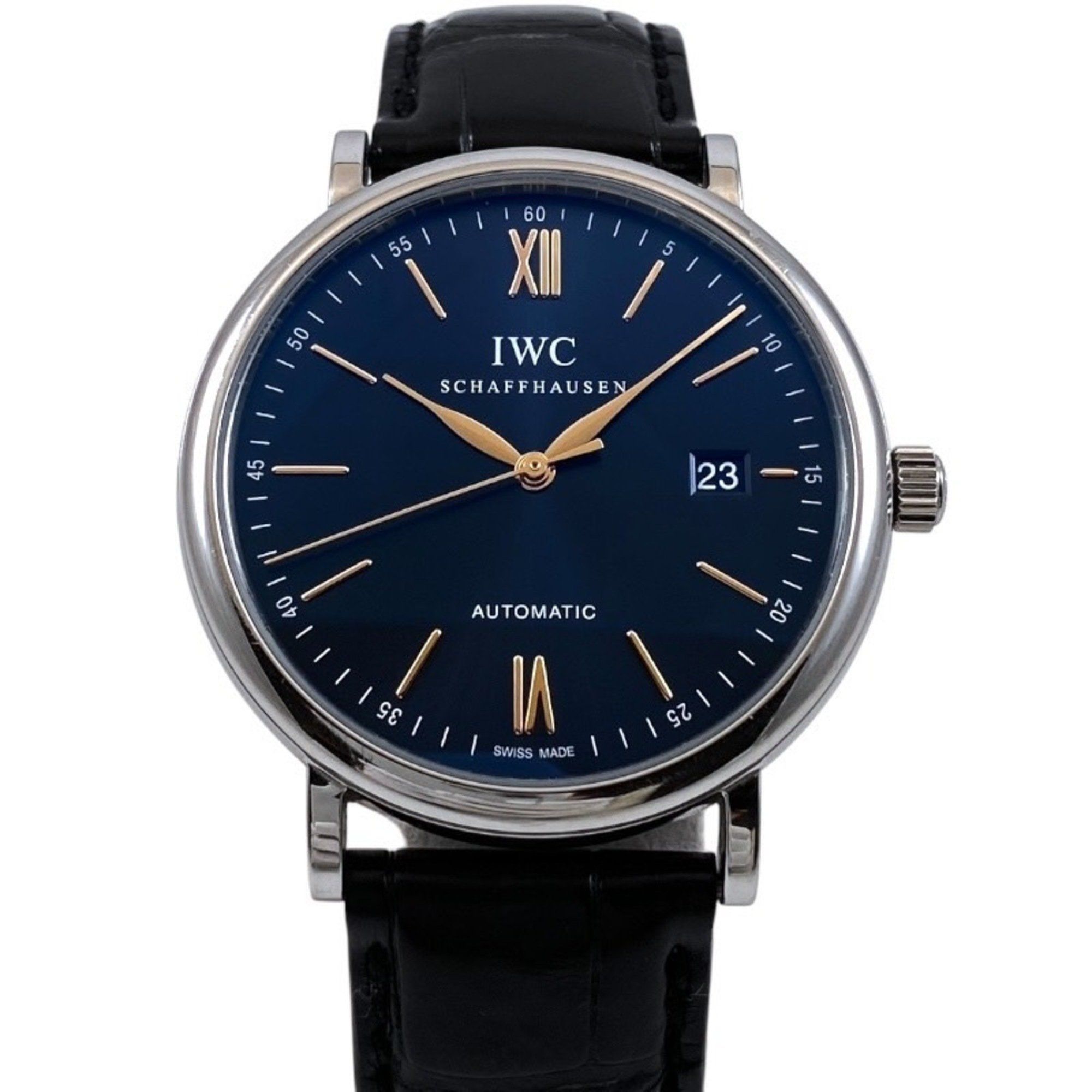IWC International Watch Company Portofino Automatic IW356523 Men's Stainless Steel Wristwatch with L