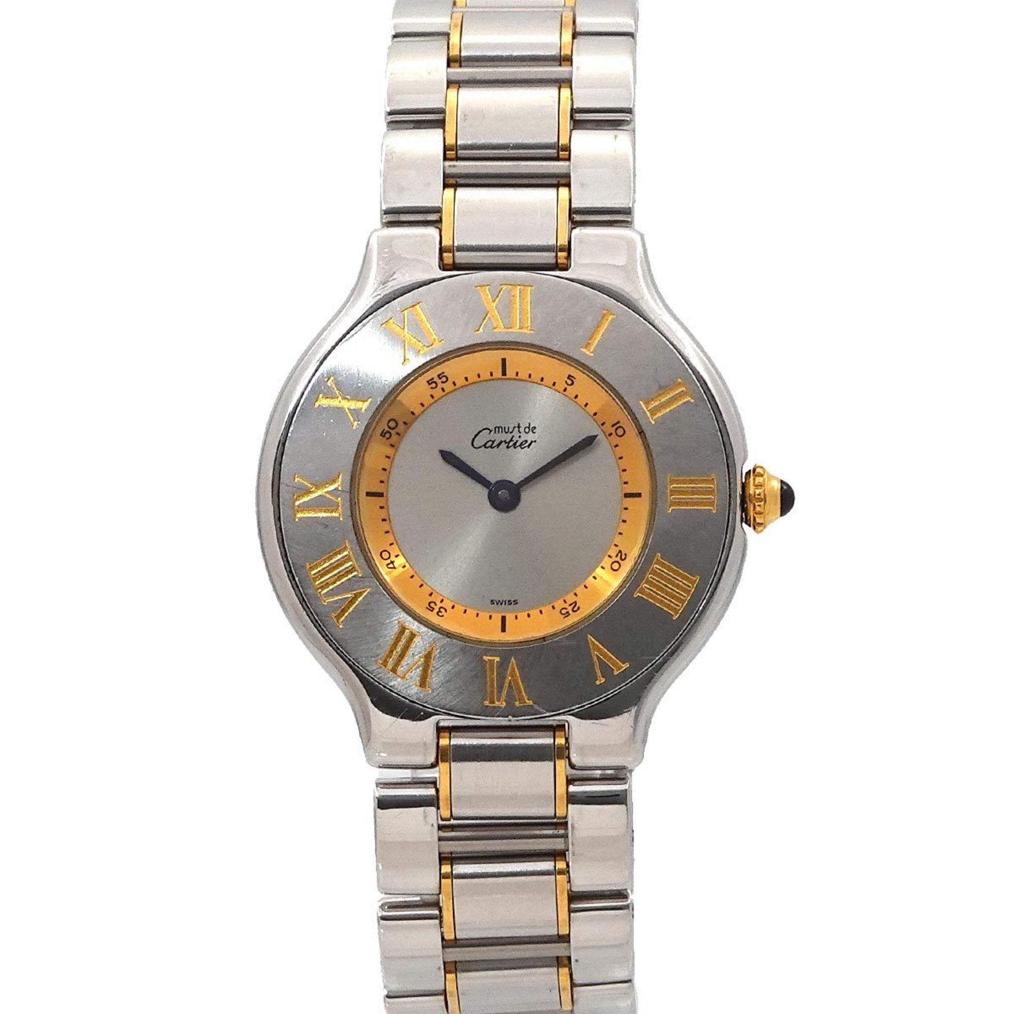 Cartier Must 21 Vantianne Two-tone Watch W10072R6 Boys' Silver Quartz